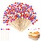 200 Pieces Valentine's Day Classic Color Heart Cocktail Picks 4.72 Inch Wooden Toothpicks Cocktail Skewers Appetizers Picks Party Supplies for Birthday, Wedding, Baby Shower